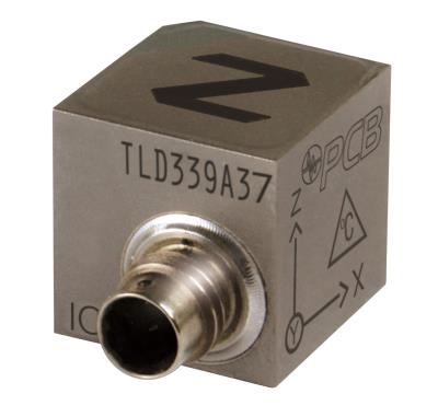 uht-12™ shear triaxial icp® accelerometer, 100 mv/g, 0.3 to 4k hz, titanium housing, 1/4-28 4-pin, 5-40 stud mount, low temperature coefficient ltc, +356f temp rating, teds 1.0, no mating cable supplied